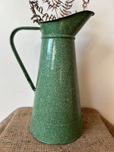 Load image into Gallery viewer, French Green Enamel Jug
