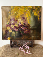 Load image into Gallery viewer, Stunning Vintage Floral Oil on Canvas
