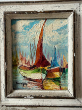 Load image into Gallery viewer, French Vintage Seascape Yacht Oil on Canvas
