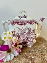 Load image into Gallery viewer, Vintage Purple Transferware Teapot
