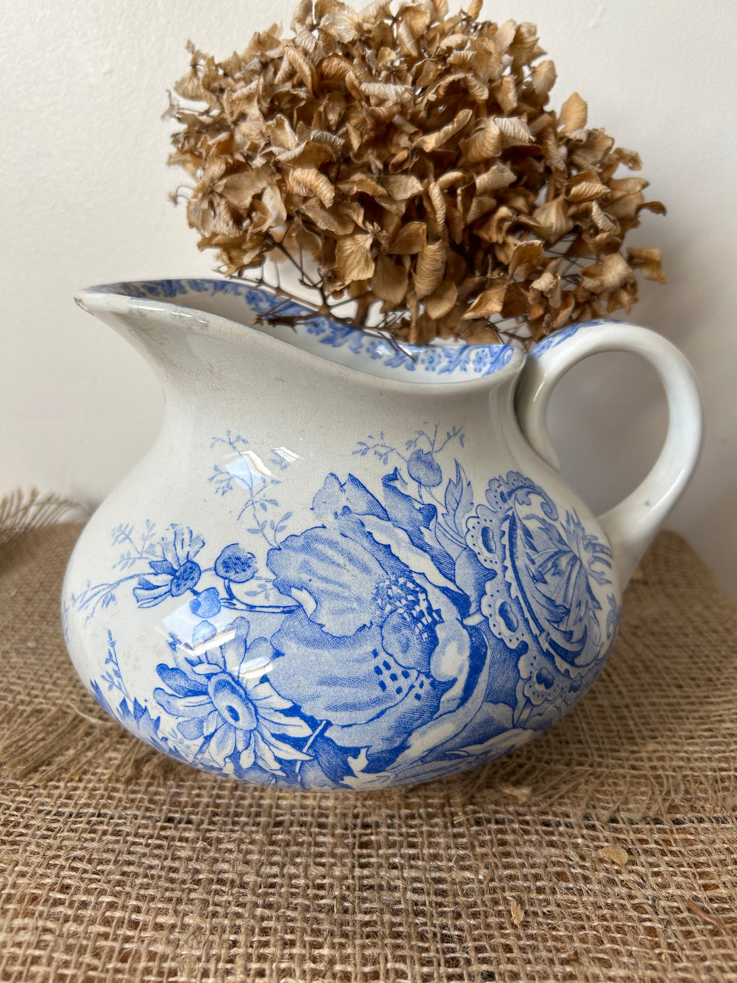 French Blue and White Jug