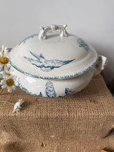 Load image into Gallery viewer, French Gentle Blue and White Bird Soupiere
