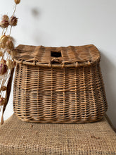 Load image into Gallery viewer, French Vintage Wicker Fishing Creel
