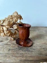 Load image into Gallery viewer, Hand Crafted Bronzy Metal Candle Holder
