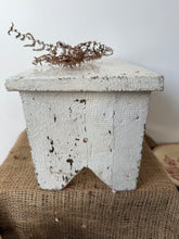 Load image into Gallery viewer, French Vintage Chippy White Stool
