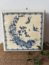 Load image into Gallery viewer, French Bluebird Tiled Trivet / Was Musical Box
