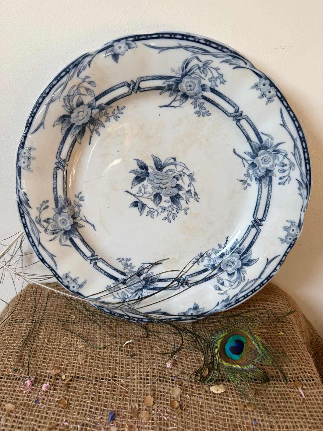 Gorgeous Large French Sarreguimes Floral Plate