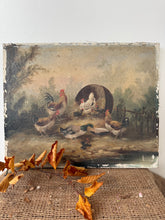 Load image into Gallery viewer, French Antique Chickens Oil on Canvas
