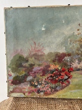 Load image into Gallery viewer, Vintage Aged Country Garden Oil on Canvas
