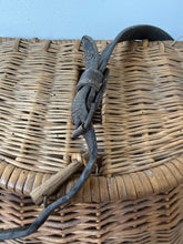 Load image into Gallery viewer, French Vintage Wicker Fishing Creel

