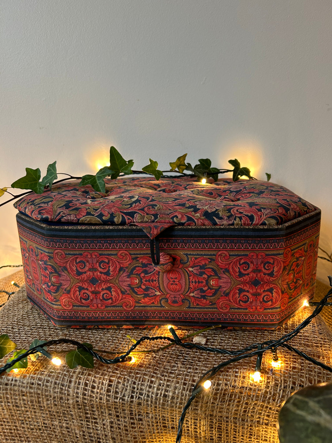 Vintage French Fabric Sewing/Storage Box