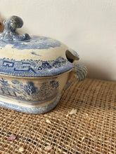 Load image into Gallery viewer, Vintage Buttery Blue and White Lidded Pot
