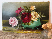 Load image into Gallery viewer, Vintage Rose Oil Painting
