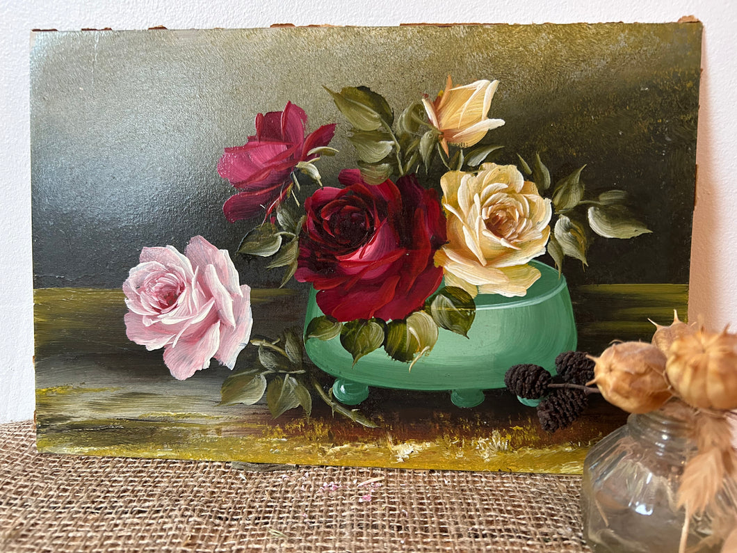 Vintage Rose Oil Painting