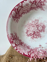 Load image into Gallery viewer, Large Pink Transferware Ironstone Bowl
