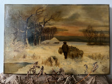 Load image into Gallery viewer, Vintage Winter Scene Oil on Canvas
