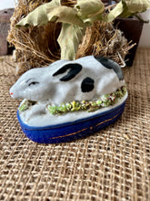 Load image into Gallery viewer, Staffordshire Bunny on Floral Blue Base
