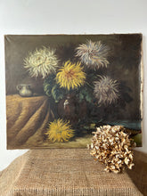 Load image into Gallery viewer, Beautiful Dahlia Vintage Oil on Canvas
