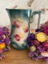 Load image into Gallery viewer, Beautiful Barbotine French Majolica Floral Jug
