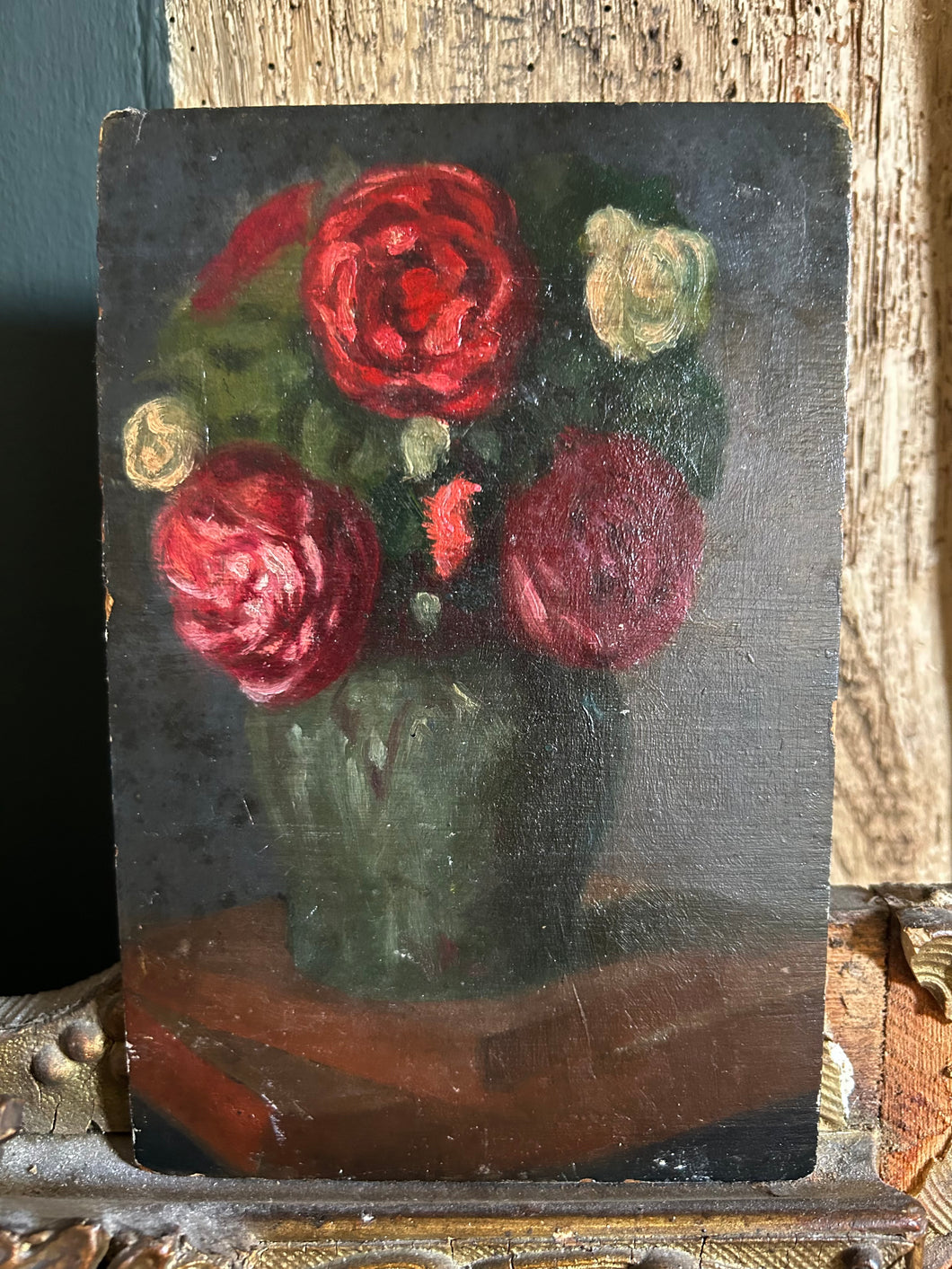 Dark French Rose Oil Painting