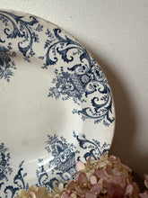 Load image into Gallery viewer, French Dark Blue Transferware Plate

