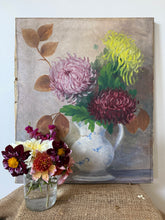 Load image into Gallery viewer, French Antique Dahlia Oil on Canvas
