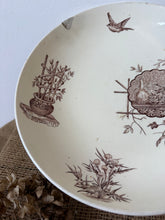 Load image into Gallery viewer, French Vintage Large Brown Transferware Raised Compote
