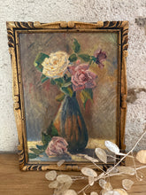 Load image into Gallery viewer, Stunning French Rose Floral Vintage Oil Painting
