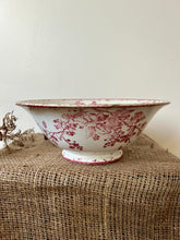 Load image into Gallery viewer, Large French Pinky Red Transferware Bowl
