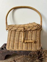 Load image into Gallery viewer, Small French Vintage Wicker Basket
