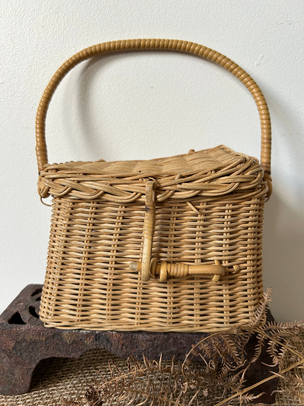 Small French Vintage Wicker Basket