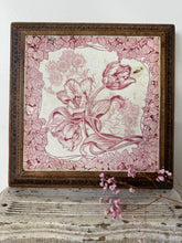 Load image into Gallery viewer, French Pink Tiled Trivet on Carved Wood

