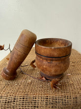 Load image into Gallery viewer, French Wooden Vintage Pestle and Mortar
