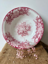 Load image into Gallery viewer, Large Pink Transferware Ironstone Bowl

