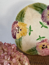 Load image into Gallery viewer, French Vintage Majolica Pansy Plate
