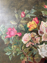 Load image into Gallery viewer, Vintage French Roses Oil on Board
