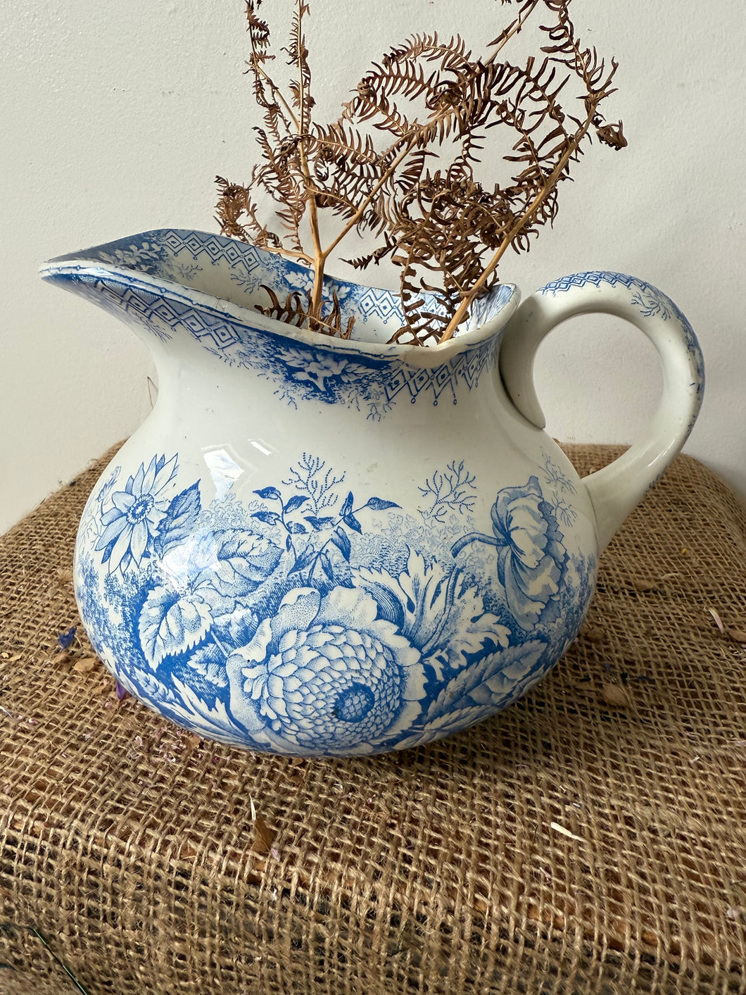 French Floral Jardiniere Water Jug