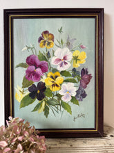 Load image into Gallery viewer, Beautiful Vintage Pansy Oil on Board
