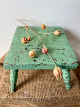 Load image into Gallery viewer, Beautiful Chippy Green Victorian Stool
