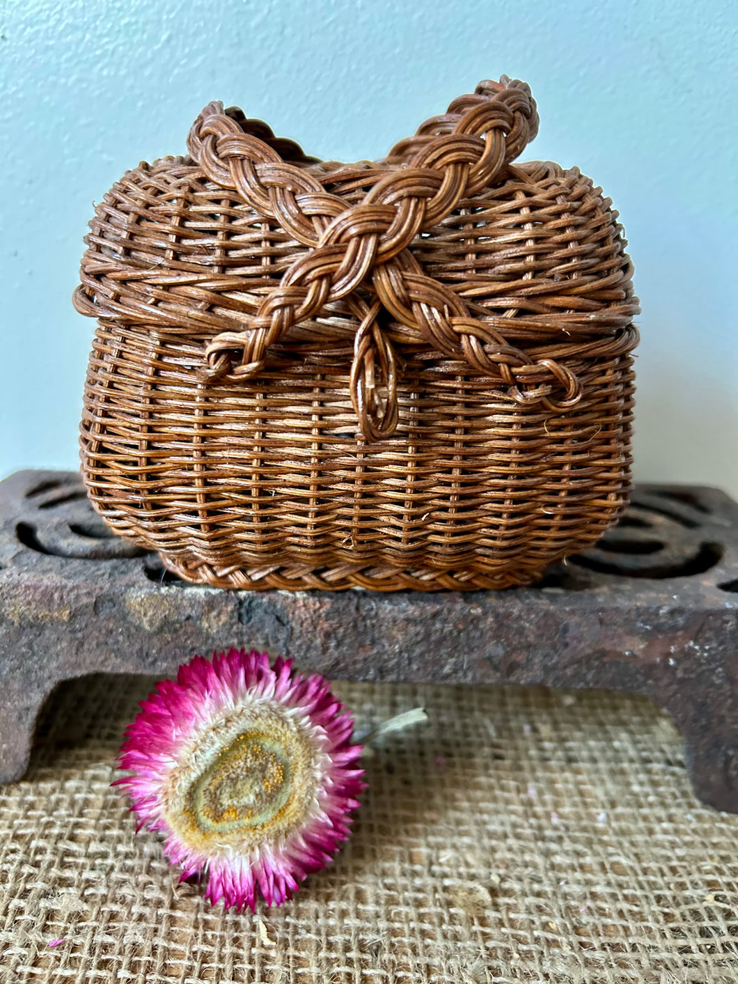 French Miniature Wicker Basket