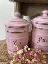 Load image into Gallery viewer, Set of 5 French Pink Enamel Canisters
