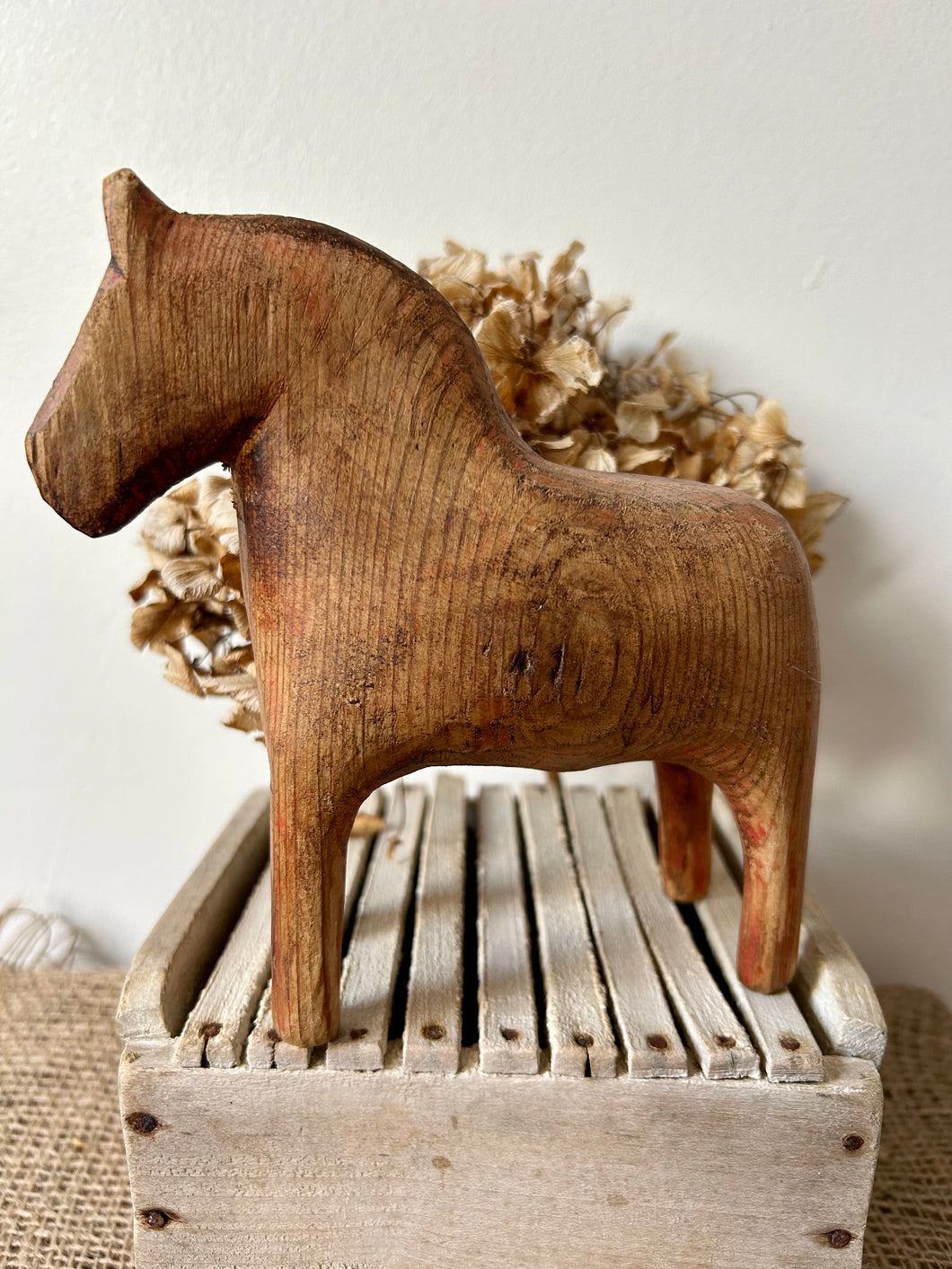 Vintage Swedish Folk Art Horse