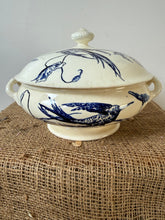 Load image into Gallery viewer, Most Beautiful Rare Bird Dark Blue Transferware Soupiere
