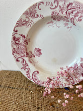Load image into Gallery viewer, French Pink and White Ironstone Shallow Dish

