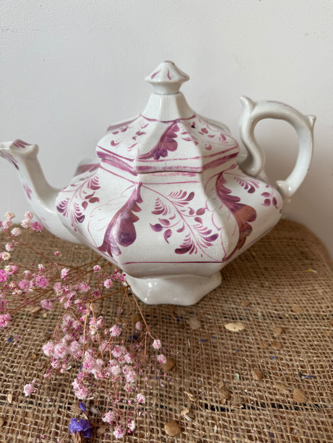 Gorgeous Large Lustreware Pinky Georgian Teapot