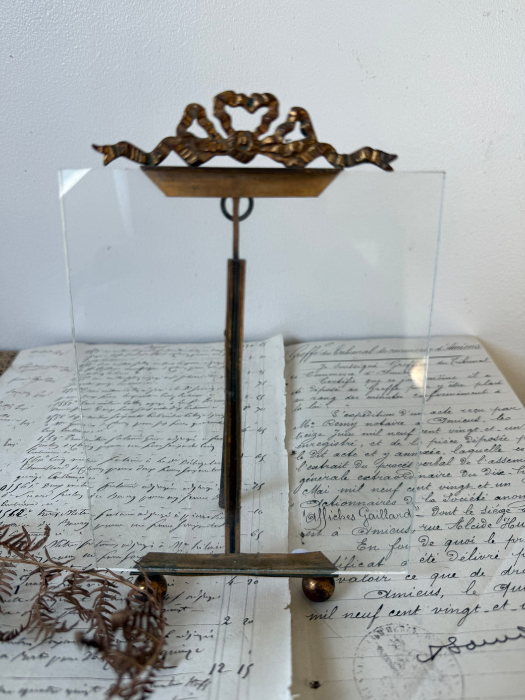 Antique French Ornate Glass Picture Frame