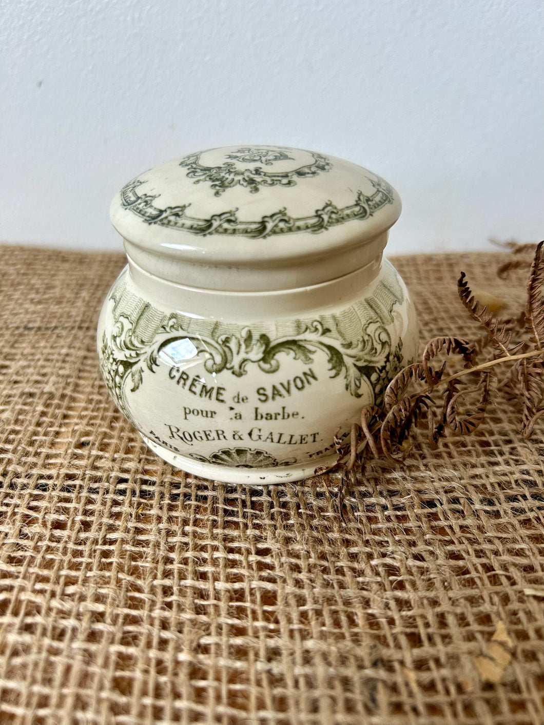 French Roger & Gallet Ironstone Pot