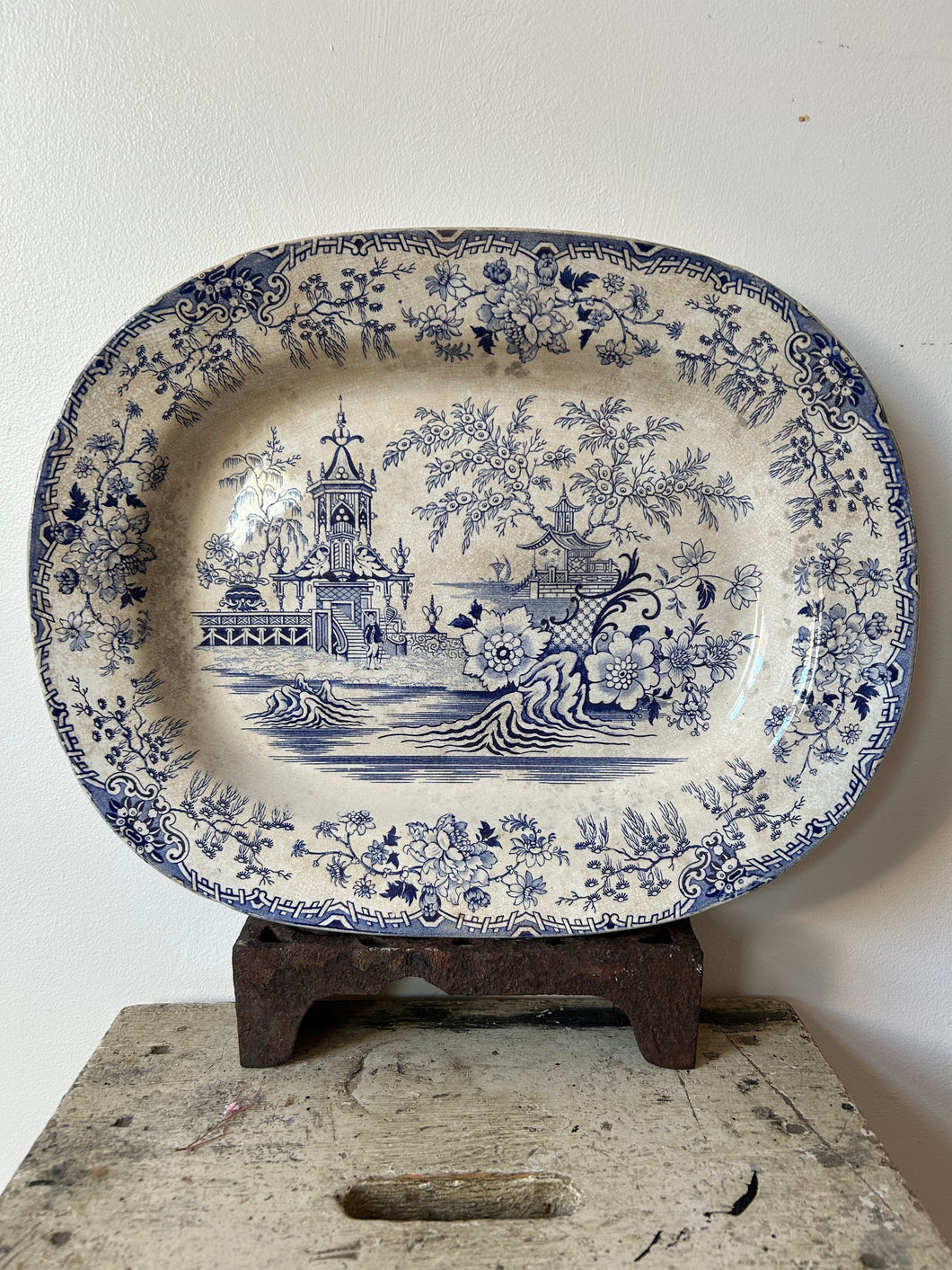 Vintage Blue and White Transferware Platter