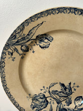 Load image into Gallery viewer, Large French Tulip Transferware Buttery Plate
