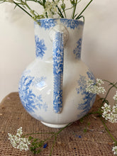 Load image into Gallery viewer, Beautiful Sarreguimes French Blue Floral Jug &#39;Jardiniere&#39;
